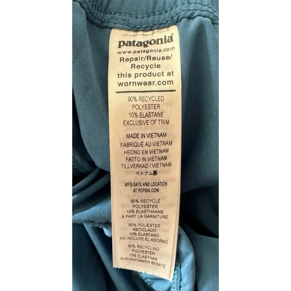 Patagonia Womens Fleetwith Romper Teal Jumpsuit XS Crossover Back Athleisure - Picture 7 of 14